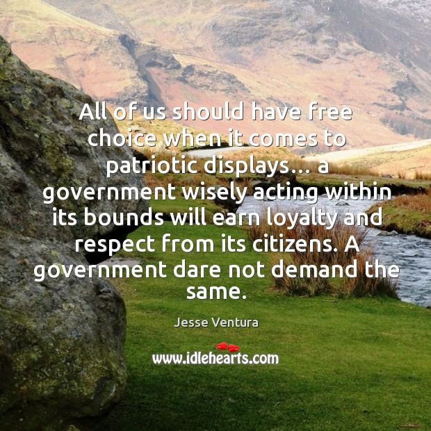 A government dare not demand the same. Image