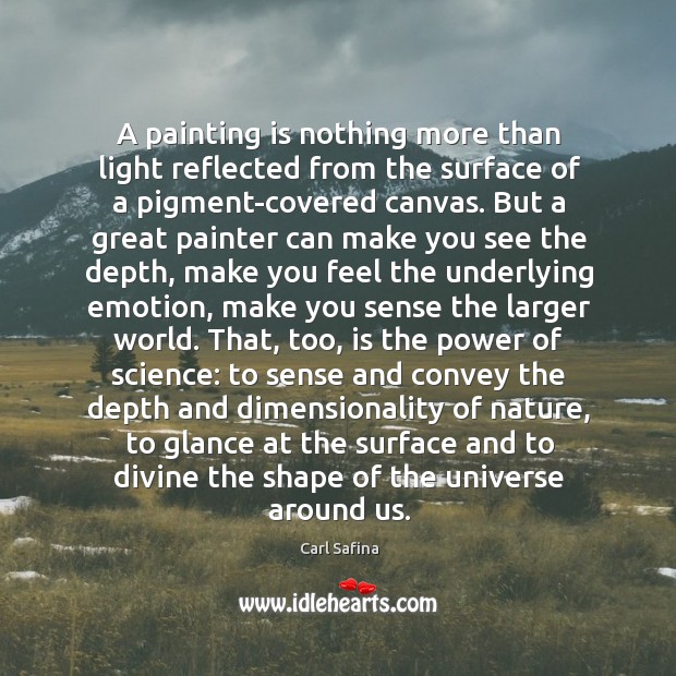 A painting is nothing more than light reflected from the surface of Nature Quotes Image