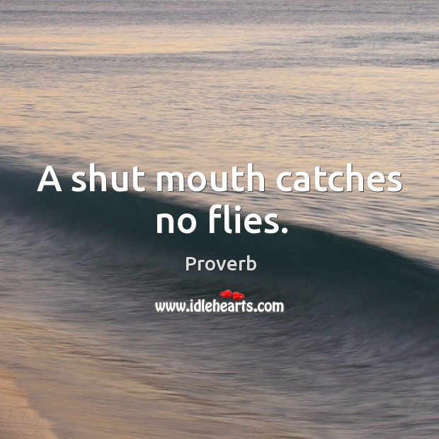 A shut mouth catches no flies. IdleHearts