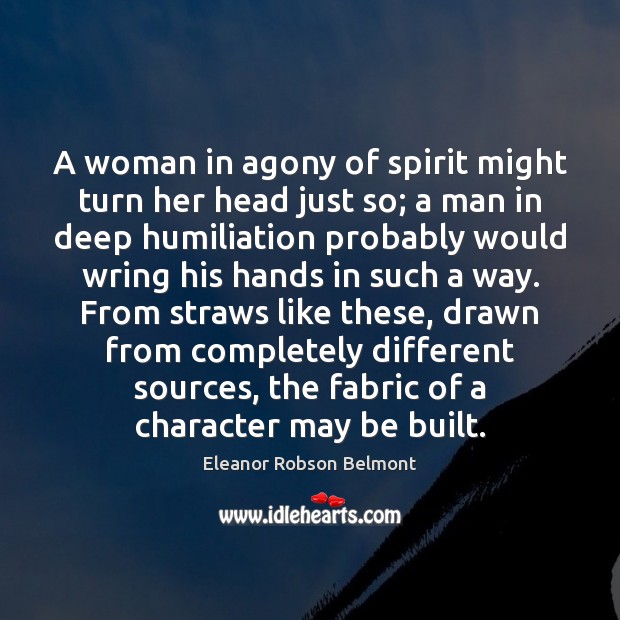 A woman in agony of spirit might turn her head just so; Image