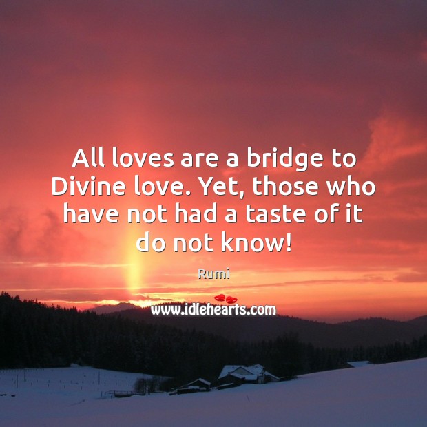 All loves are a bridge to Divine love. Yet, those who have Image