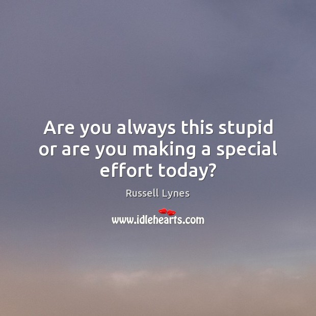 Are you always this stupid or are you making a special effort today? Effort Quotes Image