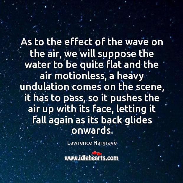 As to the effect of the wave on the air, we will suppose the water to be quite Image