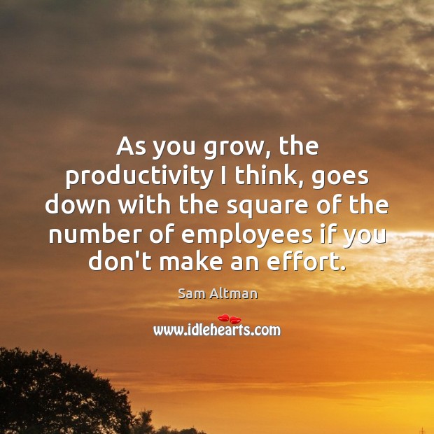 As you grow, the productivity I think, goes down with the square Effort Quotes Image