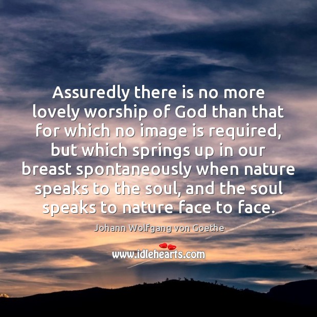 Assuredly there is no more lovely worship of God than that for Image