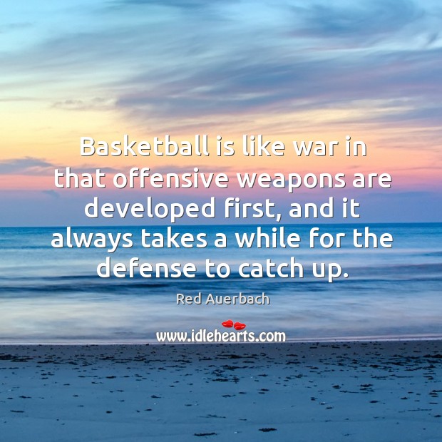 Basketball is like war in that offensive weapons are developed first, and it always Offensive Quotes Image