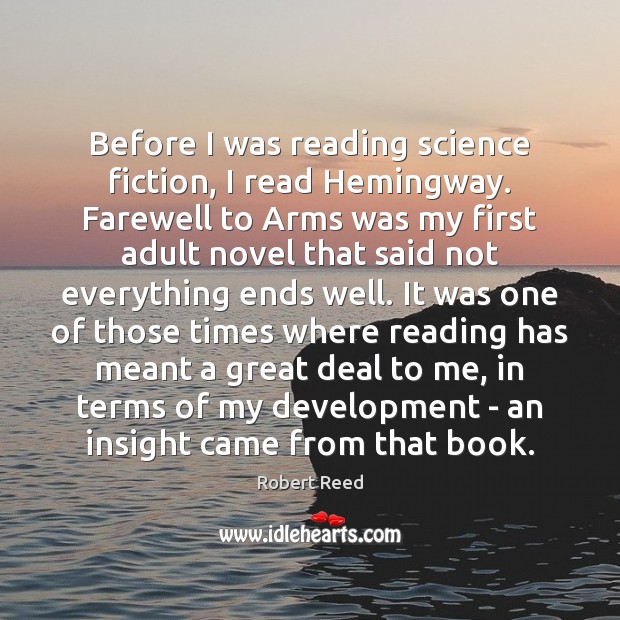 Before I was reading science fiction, I read Hemingway. Farewell to Arms Image