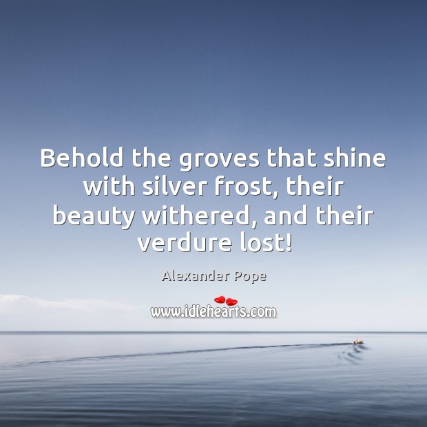 Behold the groves that shine with silver frost, their beauty withered, and Alexander Pope Picture Quote