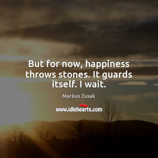 But for now, happiness throws stones. It guards itself. I wait. Image