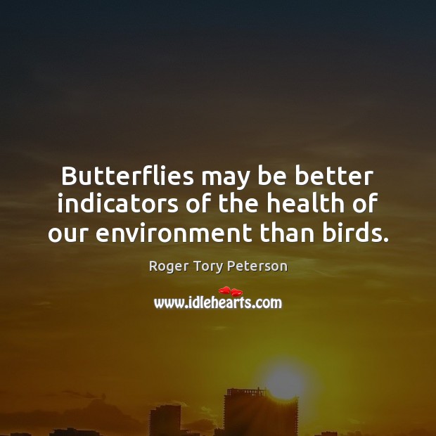 Butterflies may be better indicators of the health of our environment than birds. Health Quotes Image