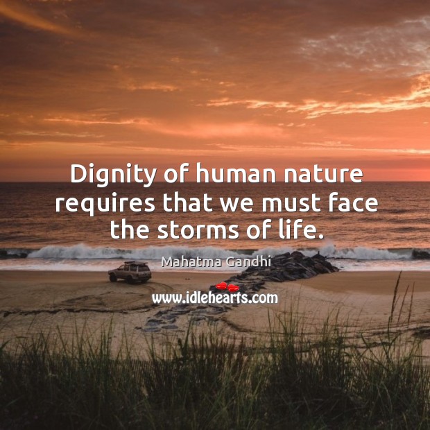 Dignity of human nature requires that we must face the storms of life. Image