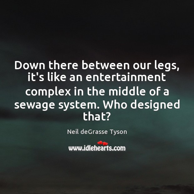 Down there between our legs, it’s like an entertainment complex in the Neil deGrasse Tyson Picture Quote