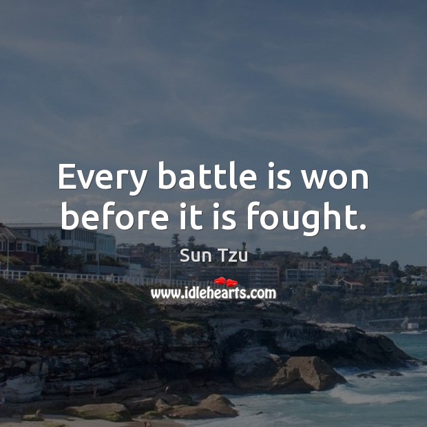 Every battle is won before it is fought. Sun Tzu Picture Quote