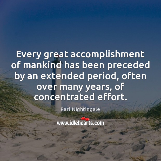 Every great accomplishment of mankind has been preceded by an extended period, Effort Quotes Image