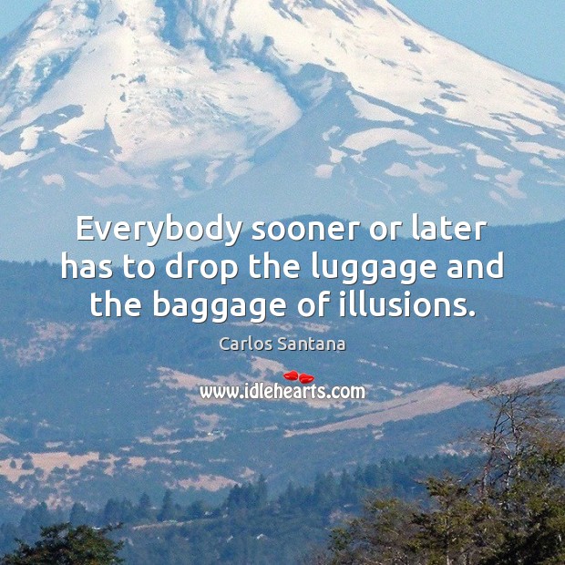 Everybody sooner or later has to drop the luggage and the baggage of illusions. Carlos Santana Picture Quote