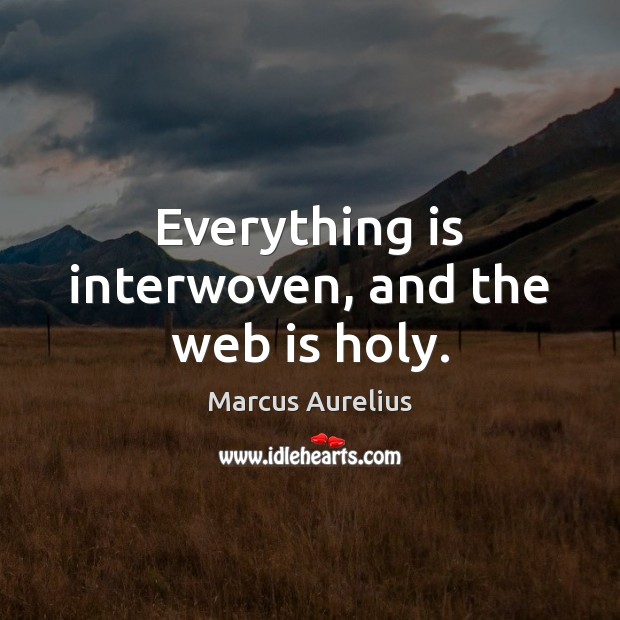 Everything is interwoven, and the web is holy. Picture Quotes Image