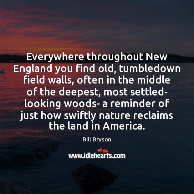 Everywhere throughout New England you find old, tumbledown field walls, often in Nature Quotes Image