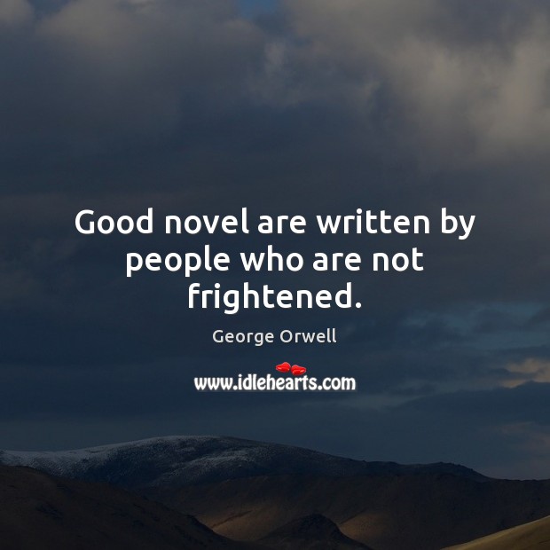 Good novel are written by people who are not frightened. Image