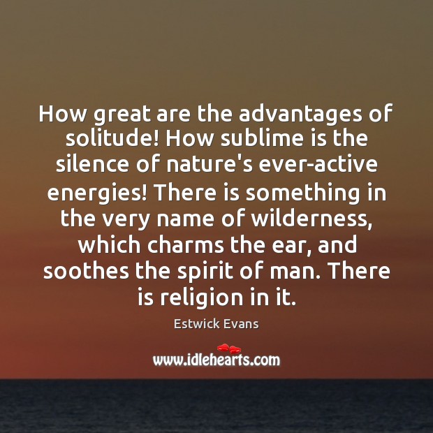 How great are the advantages of solitude! How sublime is the silence Image