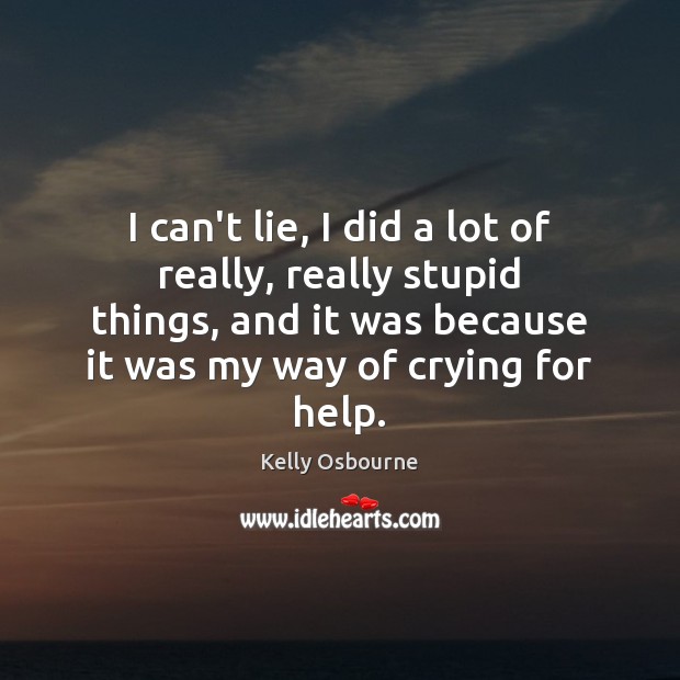 I can’t lie, I did a lot of really, really stupid things, Lie Quotes Image