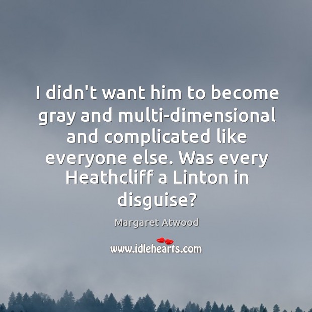 I didn’t want him to become gray and multi-dimensional and complicated like Image