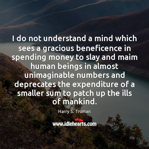 I do not understand a mind which sees a gracious beneficence in Image