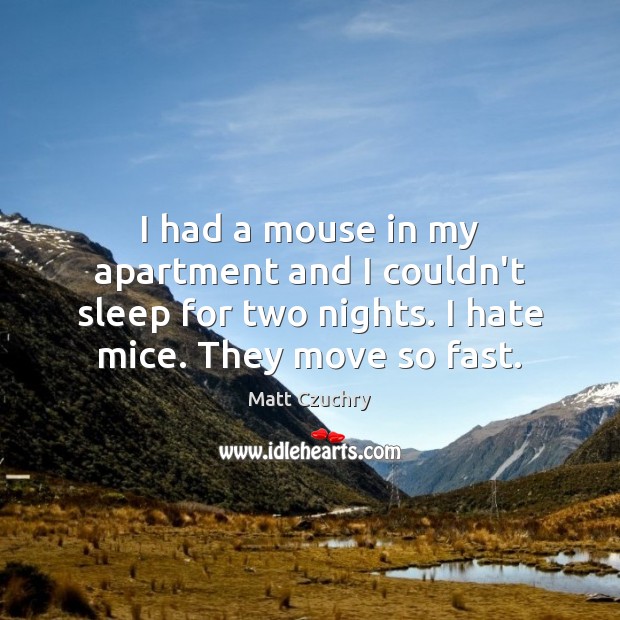 I had a mouse in my apartment and I couldn’t sleep for Matt Czuchry Picture Quote