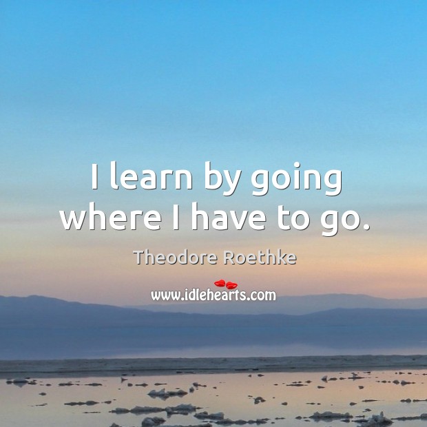 I learn by going where I have to go. Theodore Roethke Picture Quote