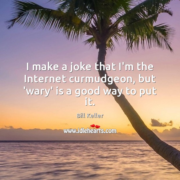 I make a joke that I’m the Internet curmudgeon, but ‘wary’ is a good way to put it. Picture Quotes Image