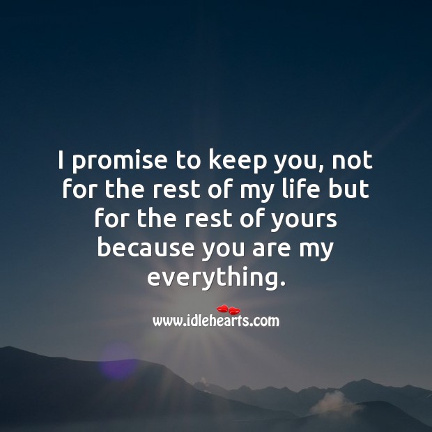 I Promise To Keep You Forever Because You Are My Everything Idlehearts