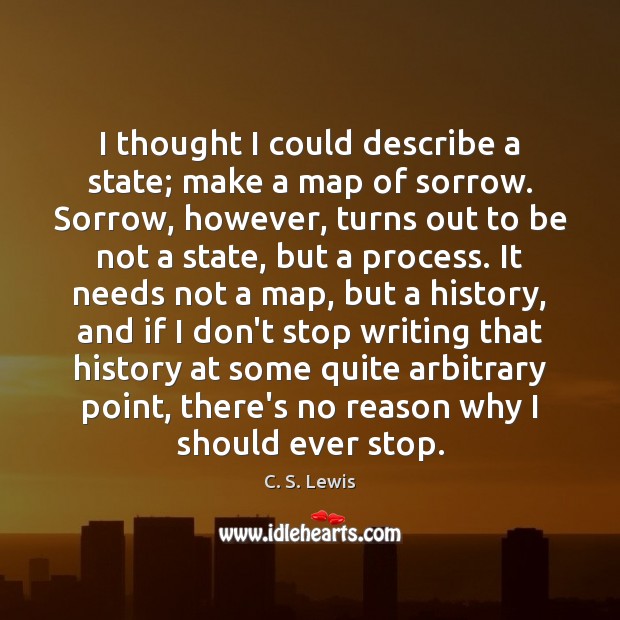 I thought I could describe a state; make a map of sorrow. Picture Quotes Image