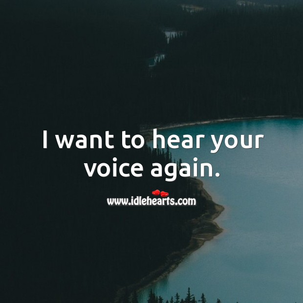 I Want To Hear Your Voice Again Idlehearts
