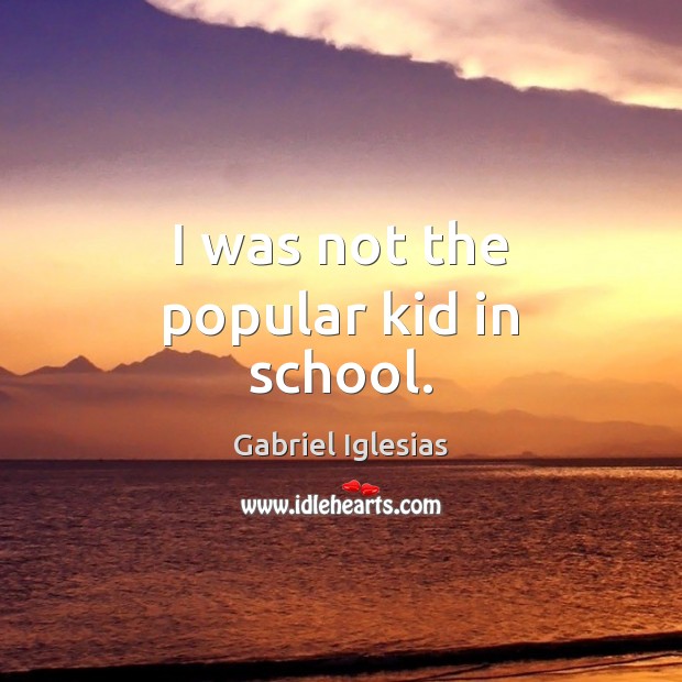 I was not the popular kid in school. Gabriel Iglesias Picture Quote
