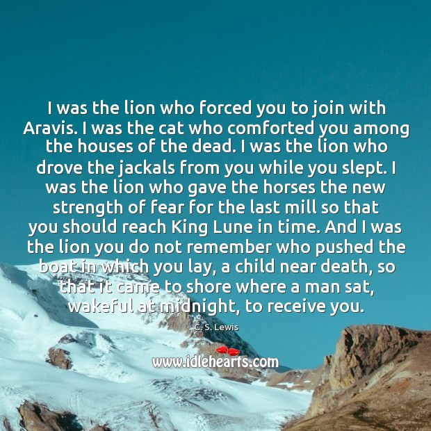 I was the lion who forced you to join with Aravis. I Image