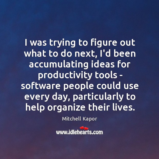 I was trying to figure out what to do next, I’d been Mitchell Kapor Picture Quote