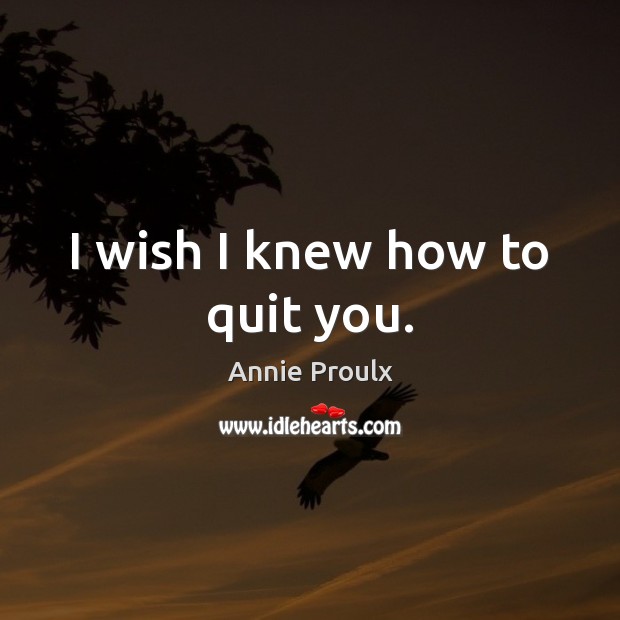 I wish I knew how to quit you. Annie Proulx Picture Quote