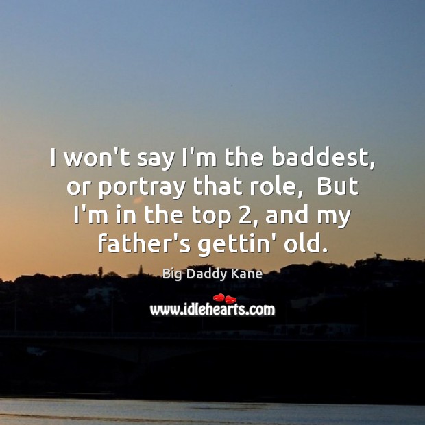 I won’t say I’m the baddest, or portray that role,  But I’m Big Daddy Kane Picture Quote