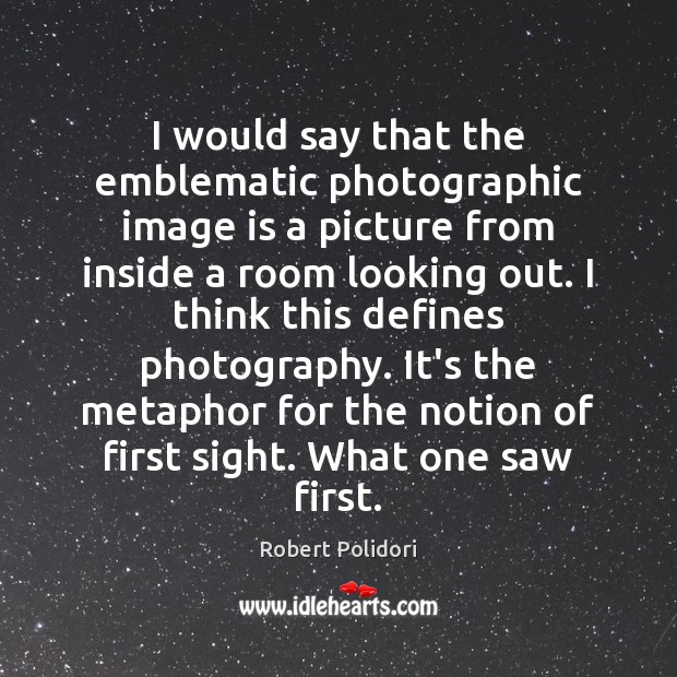 I would say that the emblematic photographic image is a picture from Image