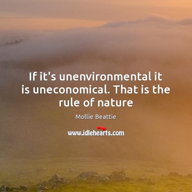 If it’s unenvironmental it is uneconomical. That is the rule of nature Nature Quotes Image