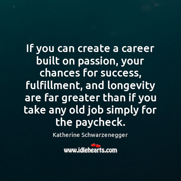 If you can create a career built on passion, your chances for Image