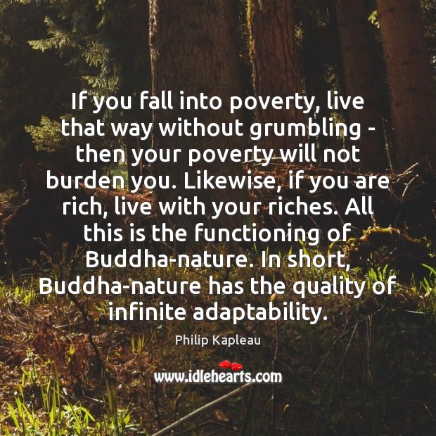 If you fall into poverty, live that way without grumbling – then Image