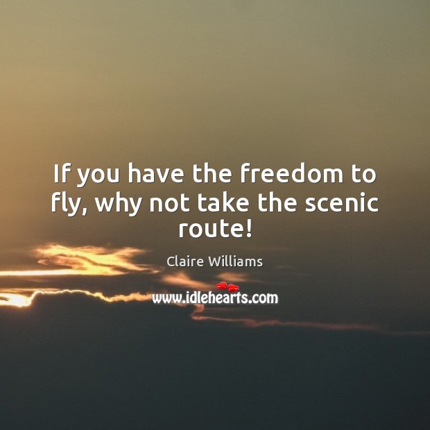 If you have the freedom to fly, why not take the scenic route! Image