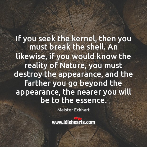 If you seek the kernel, then you must break the shell. An Appearance Quotes Image