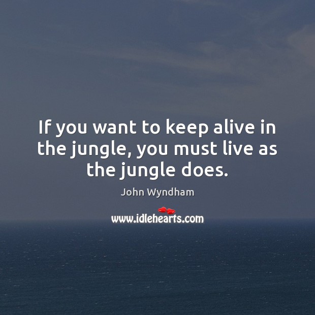 If you want to keep alive in the jungle, you must live as the jungle does. Picture Quotes Image