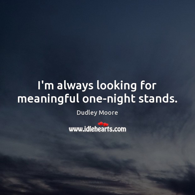 I’m always looking for meaningful one-night stands. Picture Quotes Image