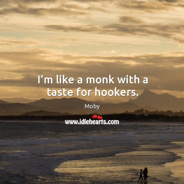 I’m like a monk with a taste for hookers. Moby Picture Quote