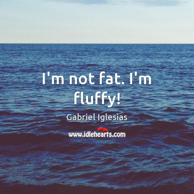 I’m not fat. I’m fluffy! Gabriel Iglesias Picture Quote