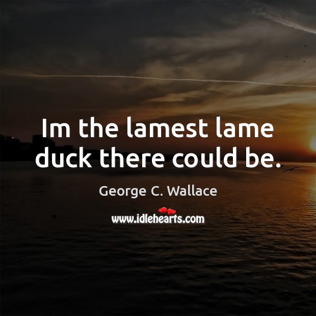 Im the lamest lame duck there could be. Picture Quotes Image