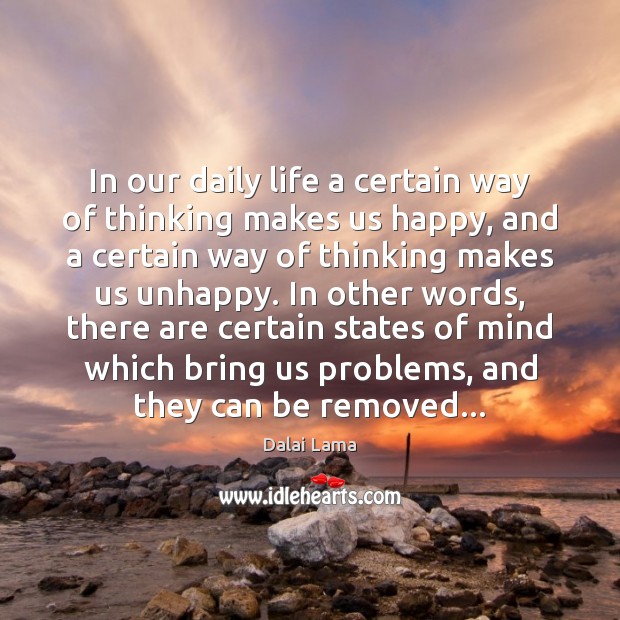 In our daily life a certain way of thinking makes us happy, Image