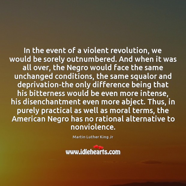 In the event of a violent revolution, we would be sorely outnumbered. Image